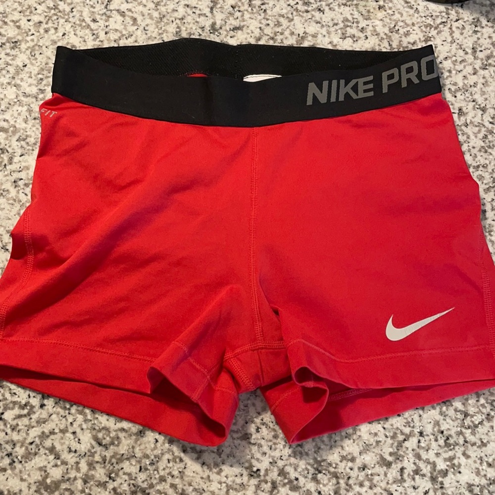 Red Nike Pro Shorts